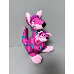 Disney It's A Small World Pink Kangaroo & Baby Plush Stuffed Animal - CUTE!